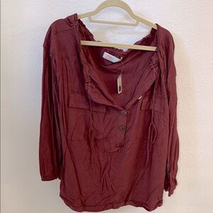 Free People beach burgundy top